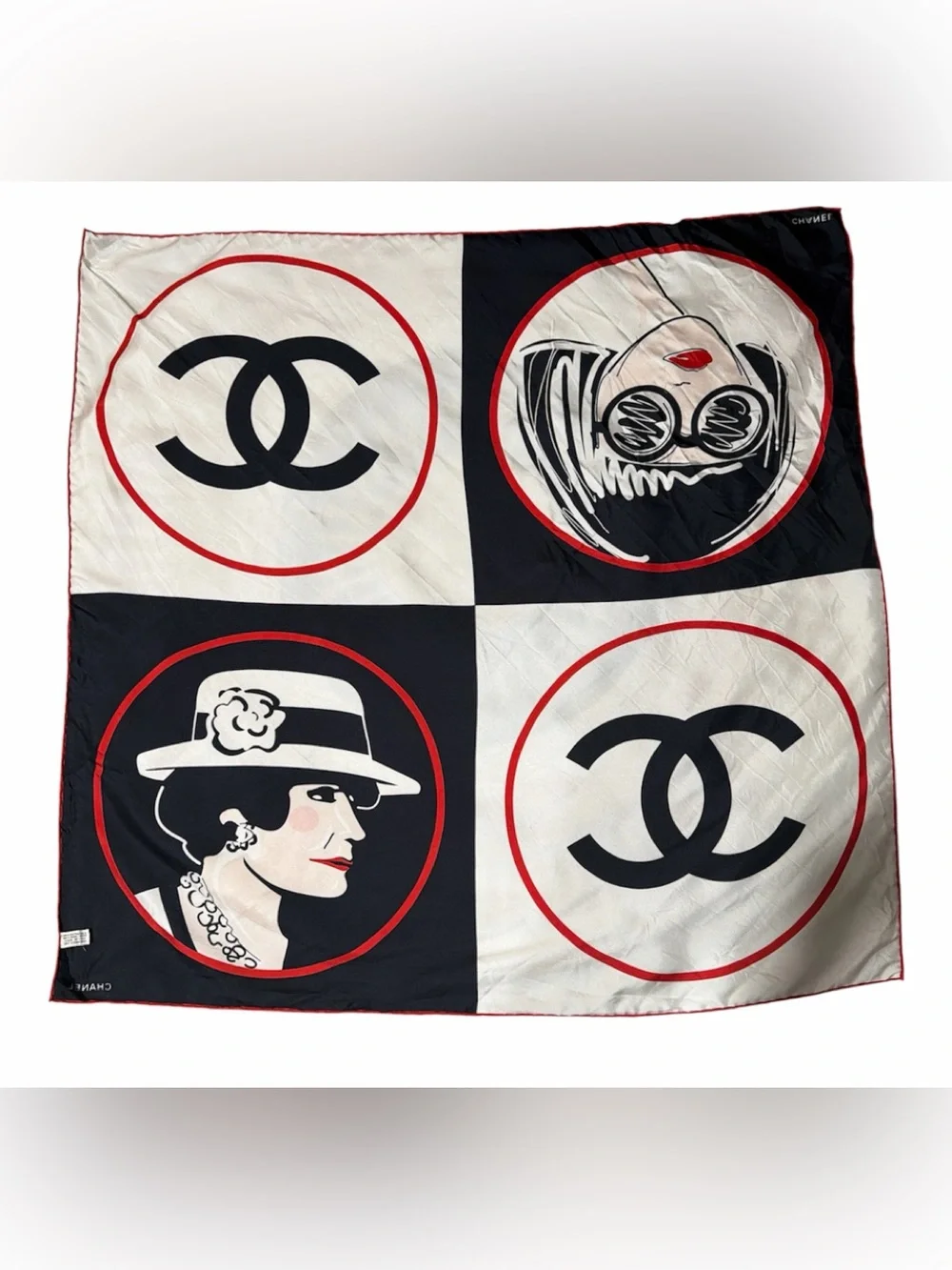 CHANEL Silk Scarf Coco Chanel and CC COA Included